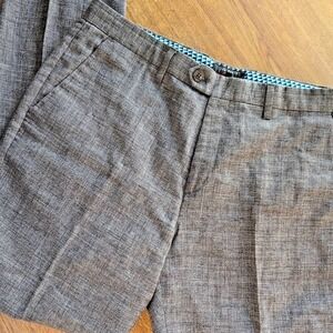 Ted Baker London Pants Men's 36 X 28 Grey Grid Cross Hatch‎ Trousers Pants - 36R